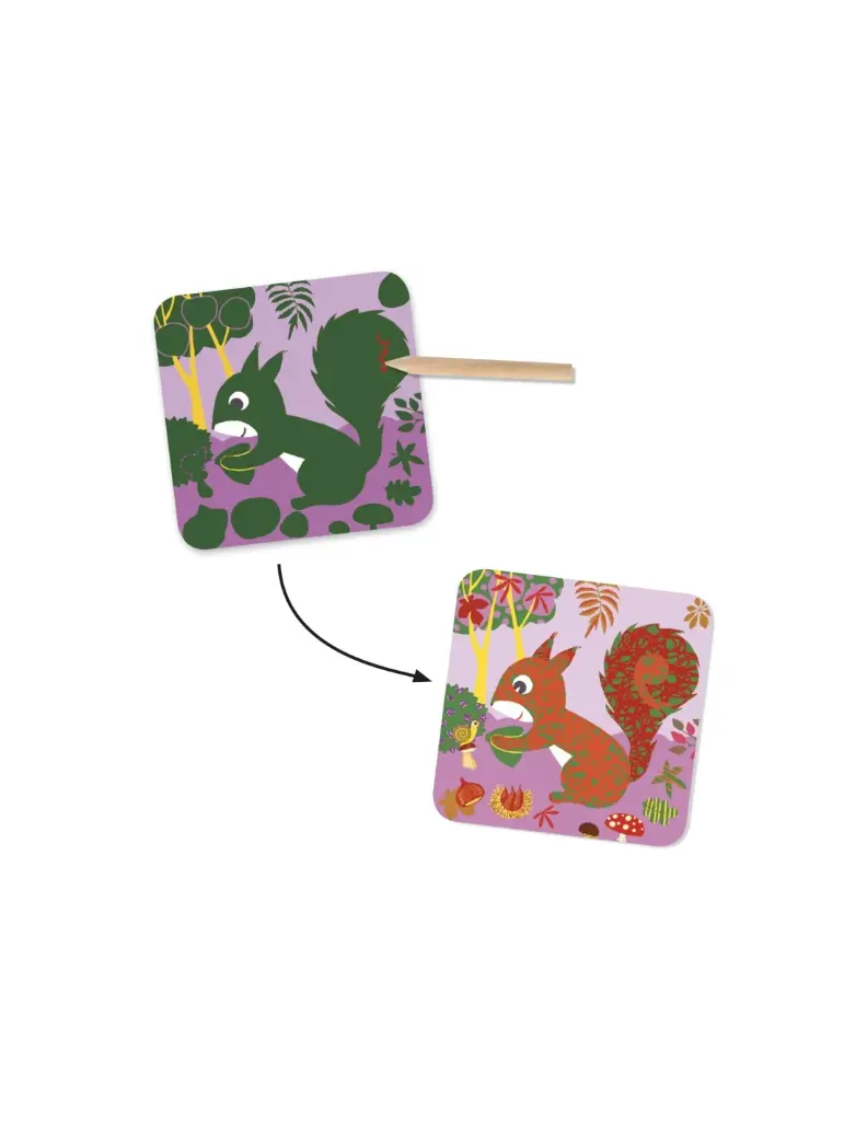 Djeco | Knutselset Kraskaarten Kleine Dieren 3-6Y