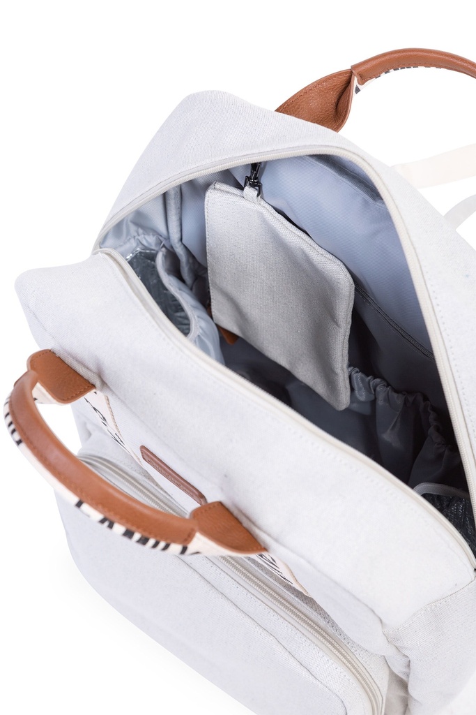 VERZORGINGSTAS, Backpack Family Club, offwhite, wit, uni, tekstprint , + luiermat, Signature Collection, 2023