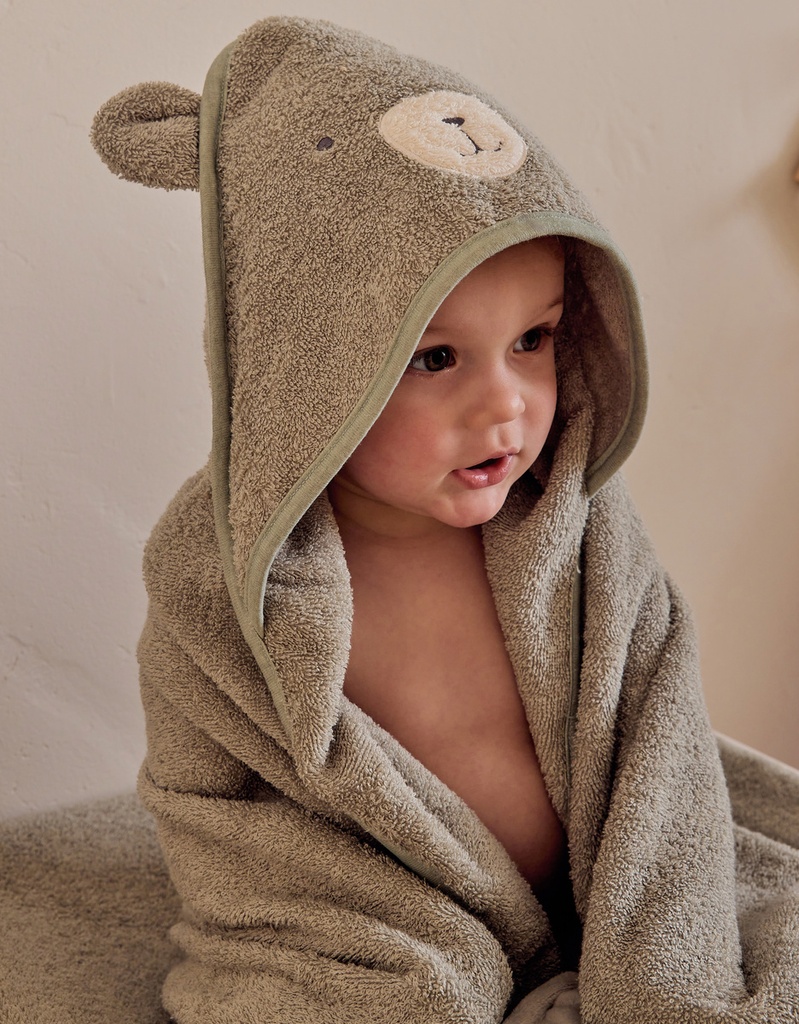 Noukies | Badcape Fluffy, Orso & Lilly Groen 75x75cm