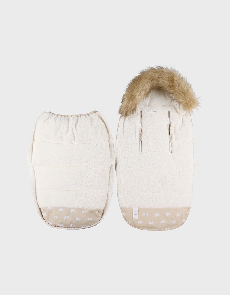 Noukies | Voetenzak All Over Olifant Beige 