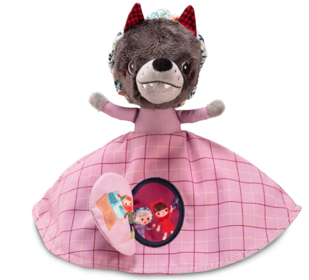 Liliputiens | Handpop Omkeerbare Vertelpop Roodkapje Roodkapje/Oma/Wolf Textiel +12M H27cm