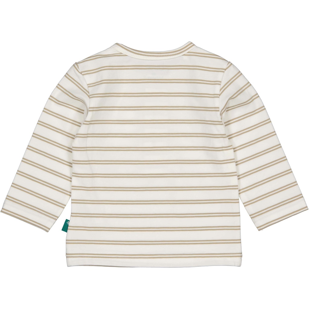 Bess | T-shirt Boys Henley Striped Longsleeve Off White