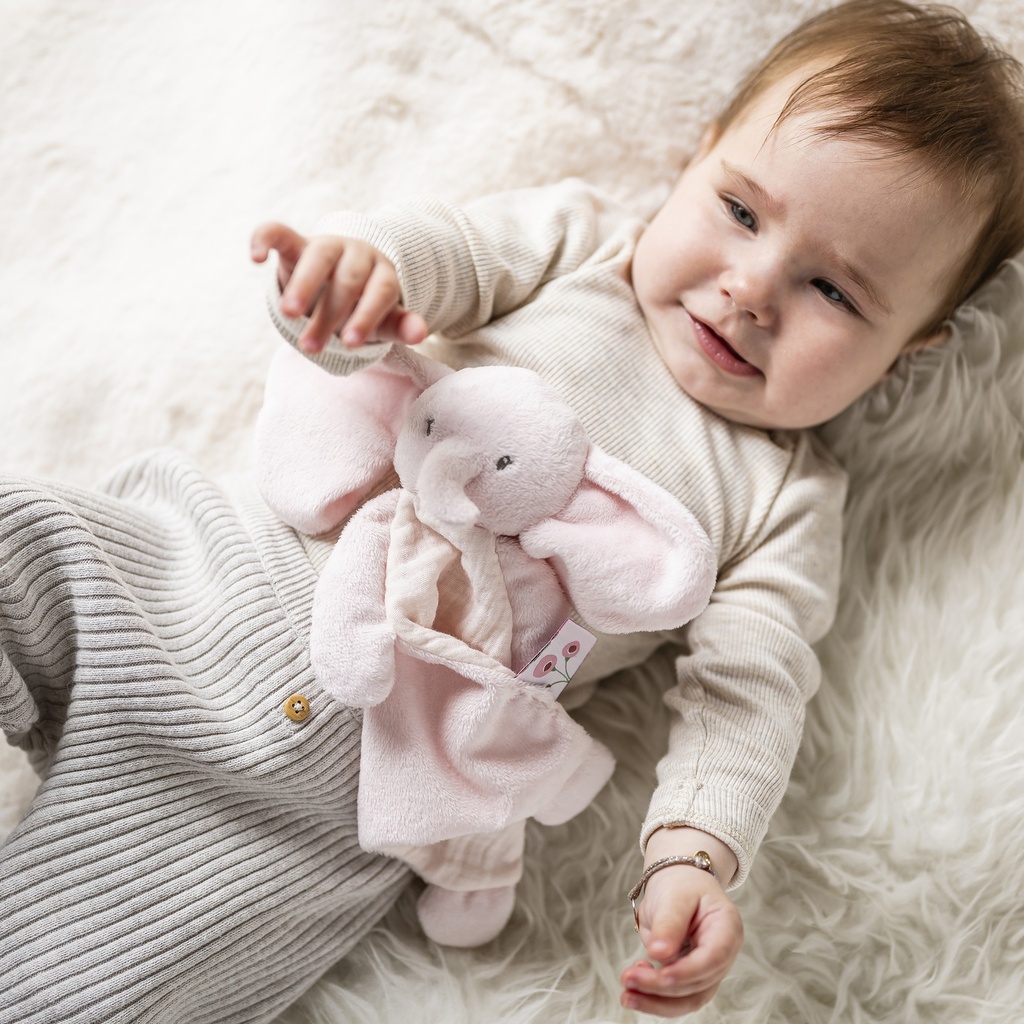 Nattou | Knuffeldoek Fanfan Olifant Roze 20x25cm