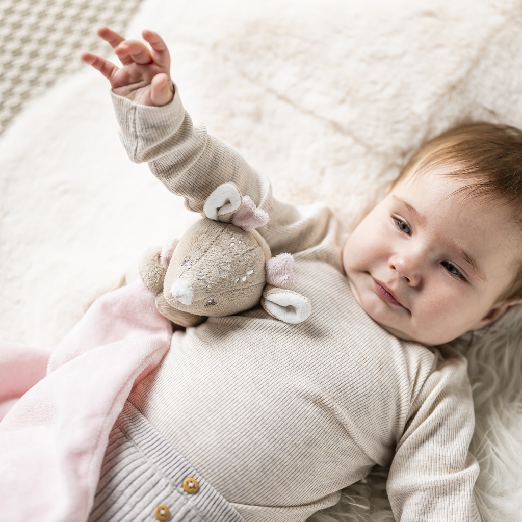 Nattou | Knuffeldoek met Knuffel Fanfan Hinde Roze 27x27cm