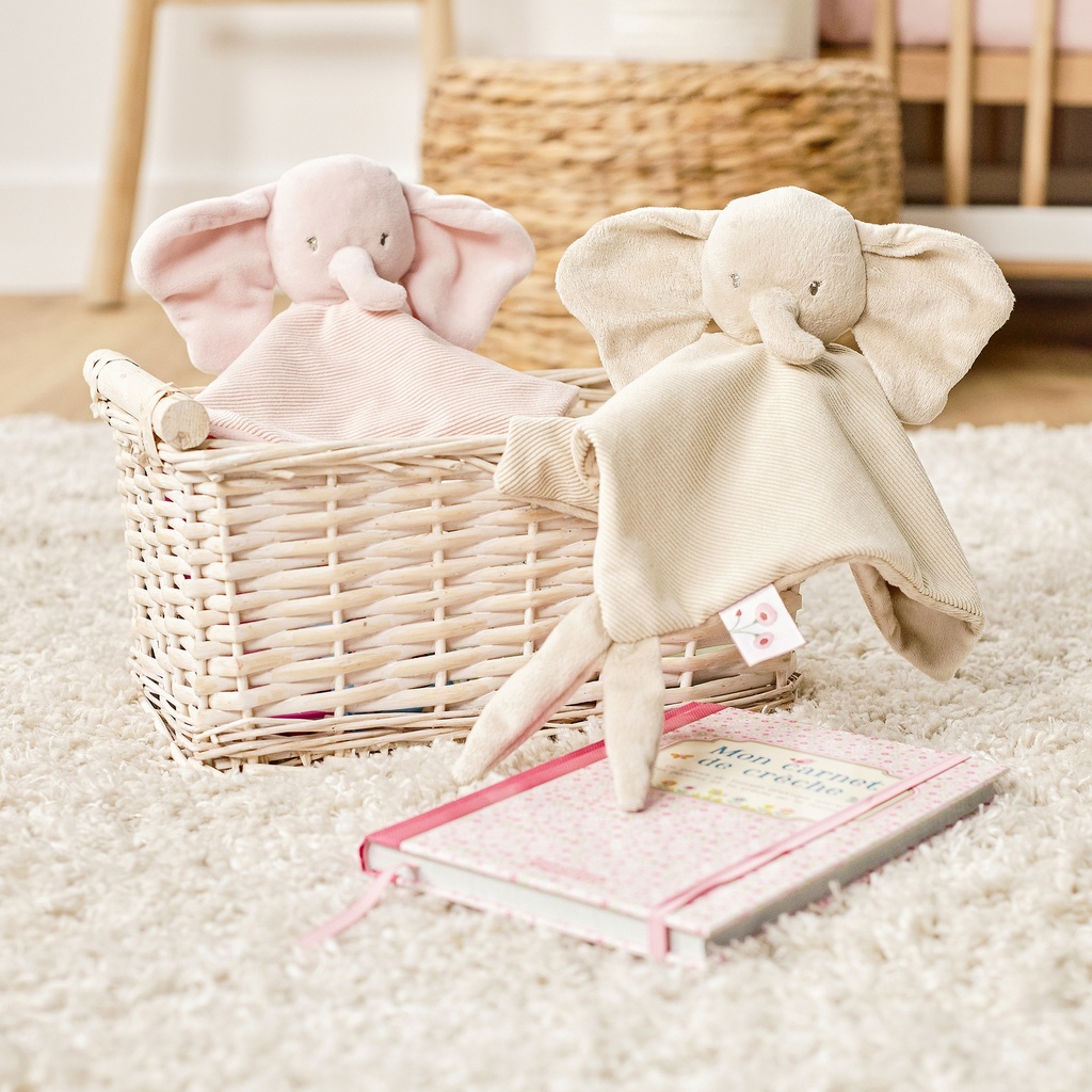 Nattou | Knuffeldoek Fanfan Olifant Corduroy Zand 27x27cm