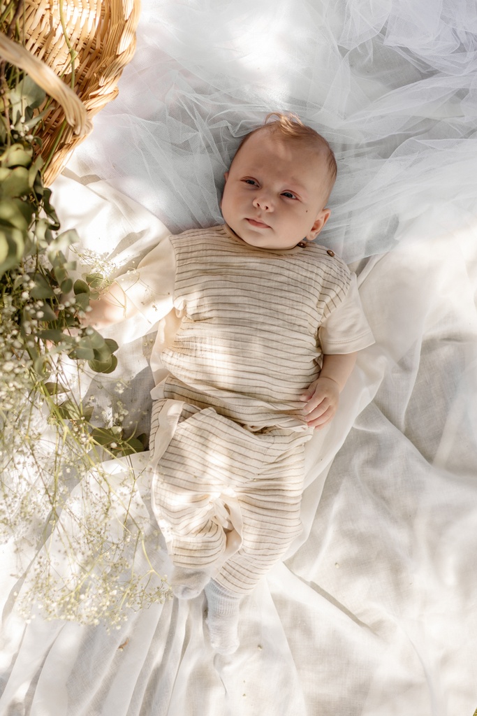 Levv | Broek Boys Michael Striped Taupe