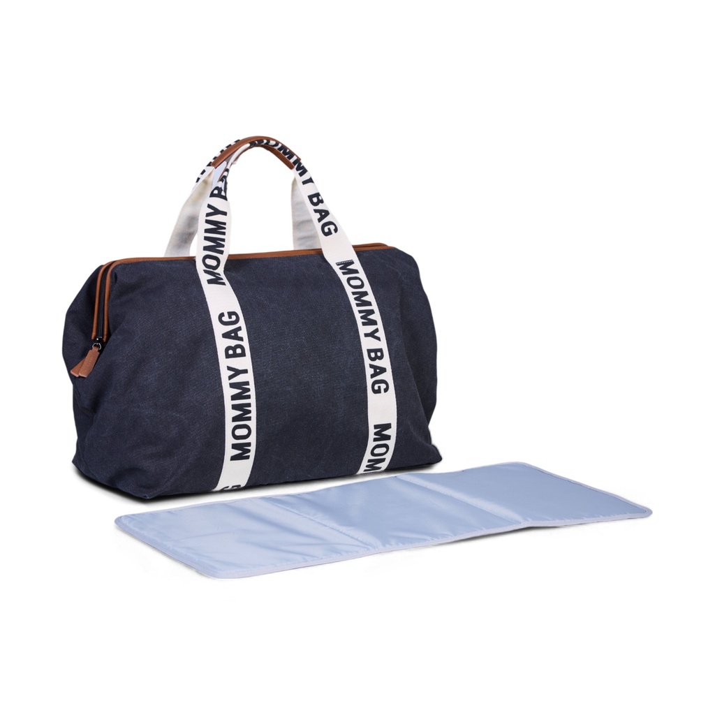 VERZORGINGSTAS, Mommy Bag, black, Canvas, uni/print Mommy Bag, met luiermat, +schouderriem, Signature, 2023