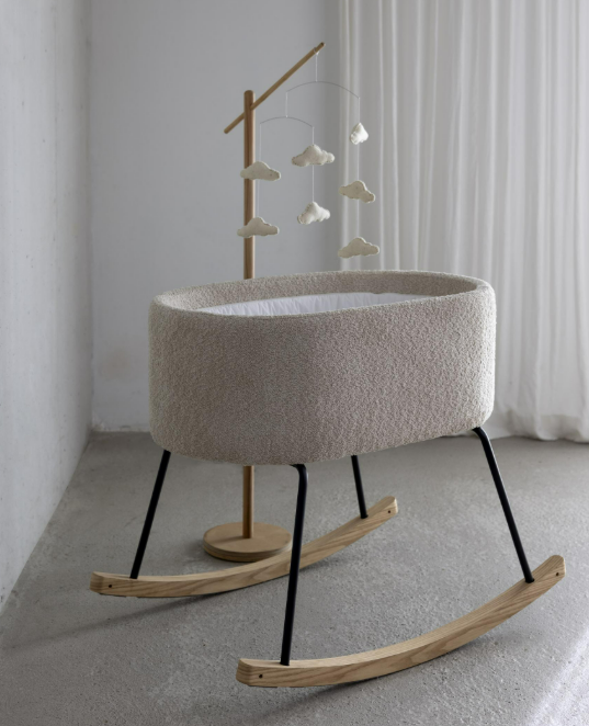 SCHOMMELWIEG, Rocking Cradle, boucle, sheep, de luxe