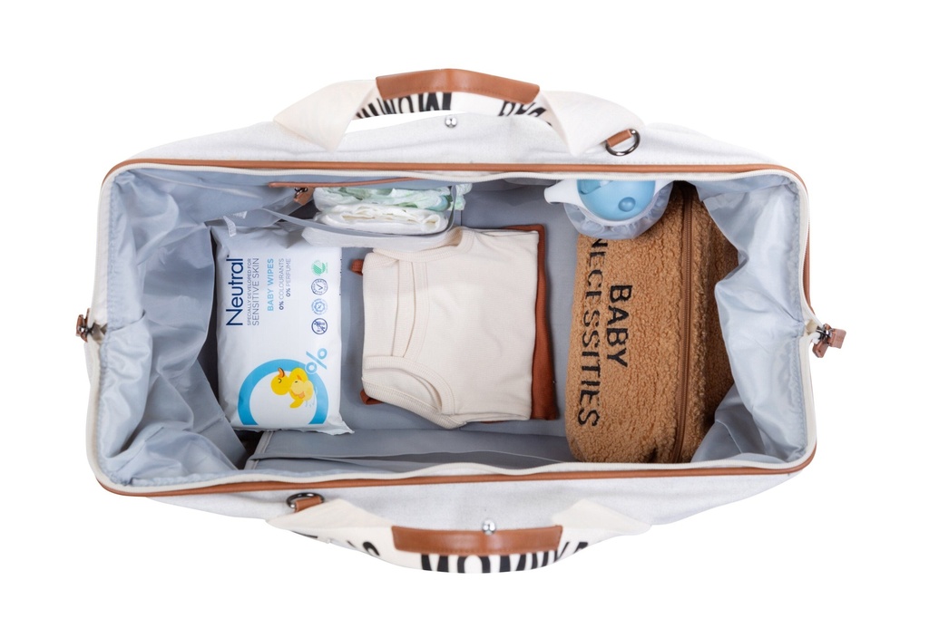 VERZORGINGSTAS, Mommy Bag, offwhite, Canvas, uni/print Mommy Bag, met luiermat, +schouderriem, Signature, 2023