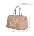 VERZORGINGSTAS, Mommy Bag Puffered, beige, gematelasseerd/print Mommy Bag, nylon, +luiermat, +schouderriem, 2021