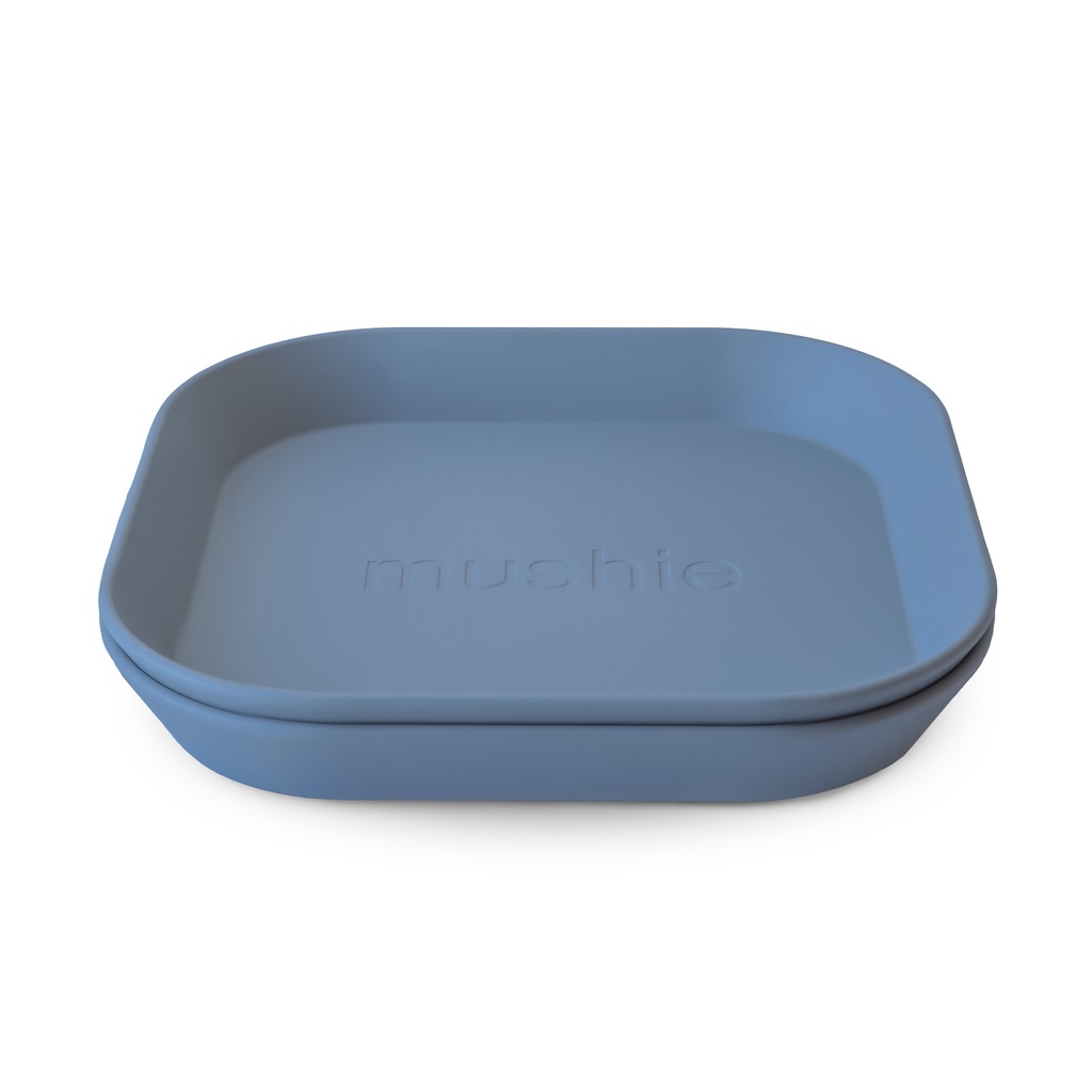 Mushie | Plat Bord Square Twilight Blue 2-pack
