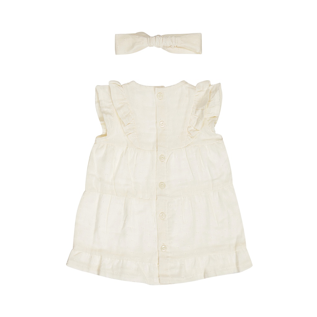 Dirkje | Jurk Girls So Sweet + Haarband Off White