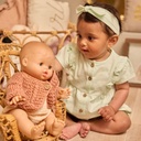 Dirkje | Jurk Girls Flower Power + Haarband Light Aqua