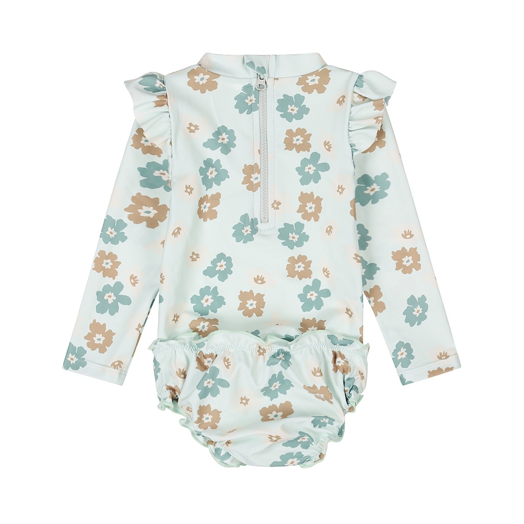 Dirkje | Badpak Girls Flower Power Light Aqua