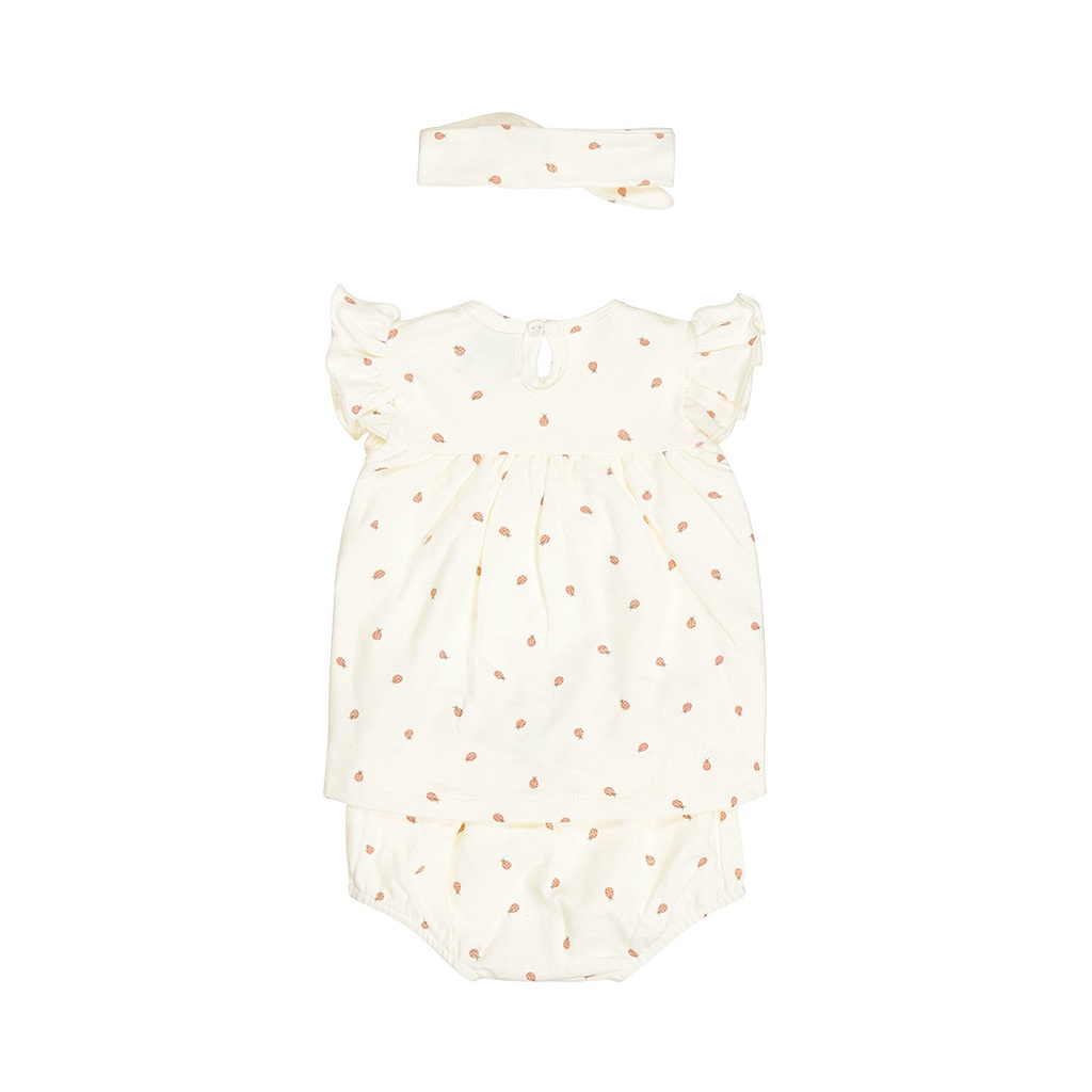Dirkje | Outfit Girls Ladybug Off White 3-delig