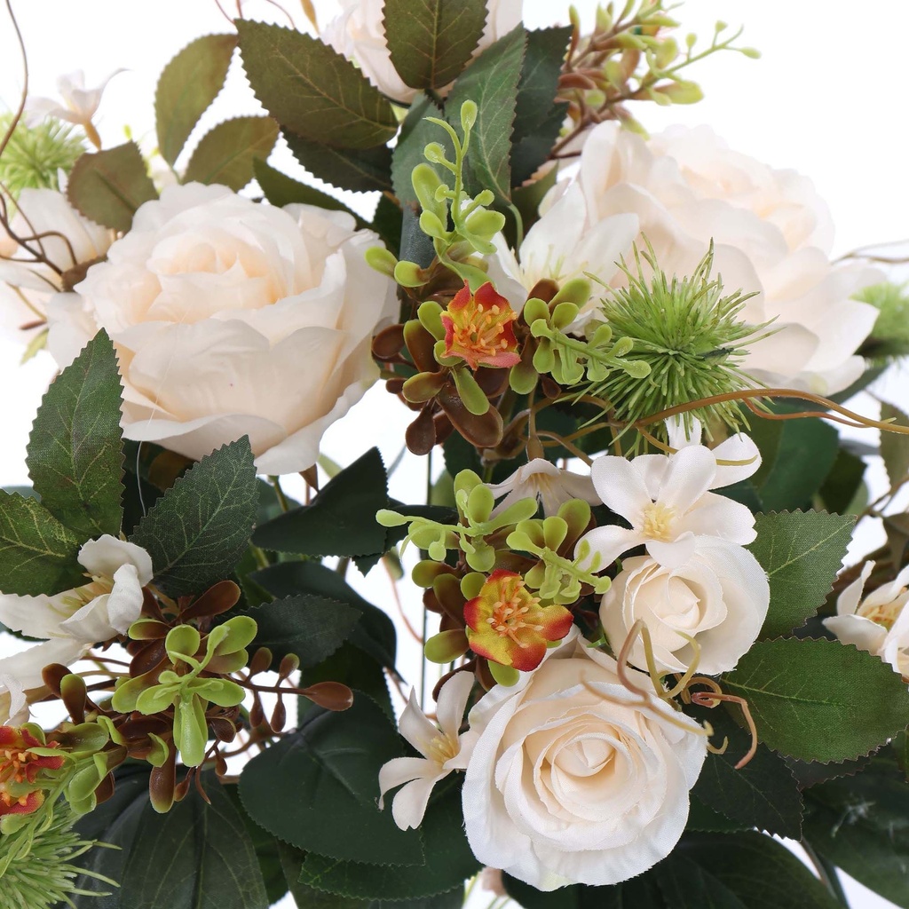 Jasaco |  ROSE MIXED BUSH 53CM CREAM