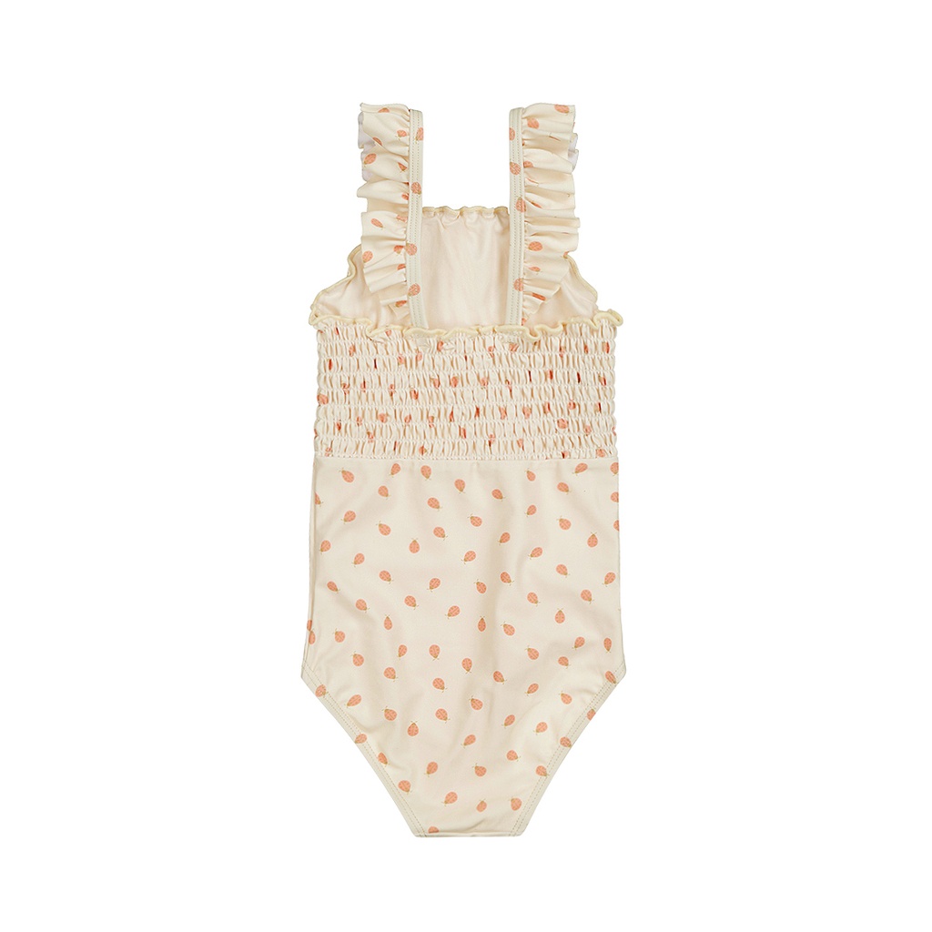 Dirkje | Badpak Girls Ladybug Off White