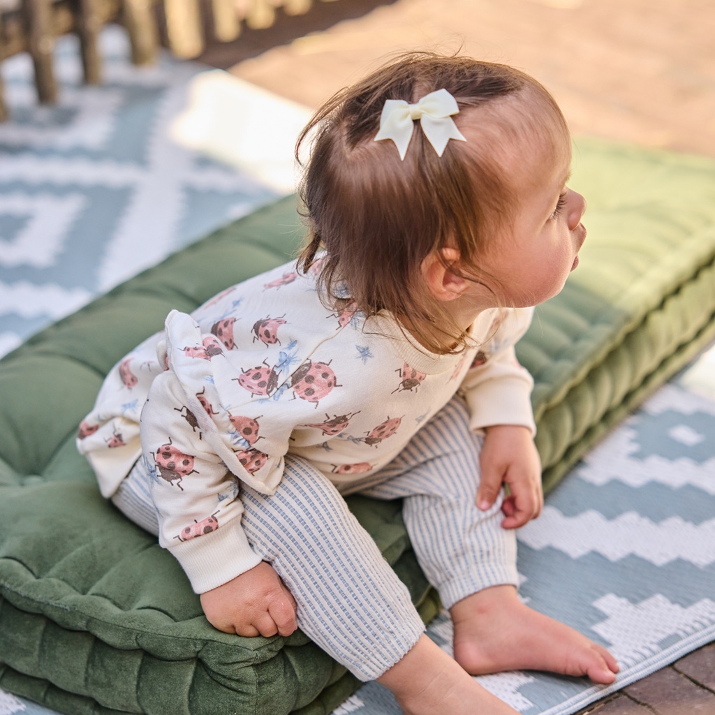 Dirkje | Sweater Girls Ladybug Off White