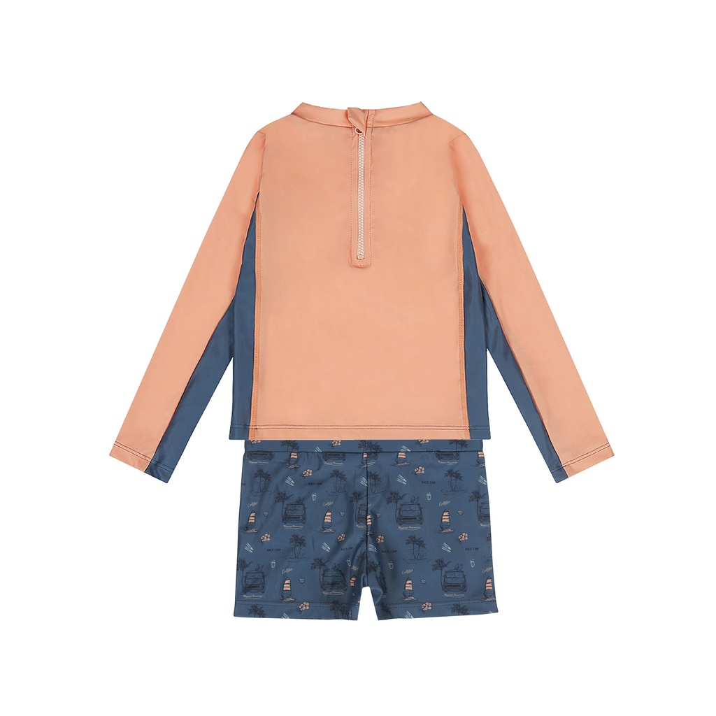 Dirkje | Outfit Boys Rock Zwemshirt/Zwemshort Coral