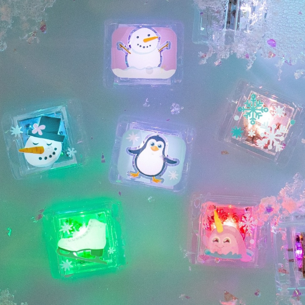 Glo Pals | Badspeelgoed Light Up Cubes Winter 6-pack