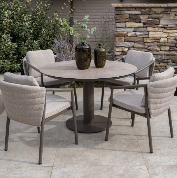 4SO | Tuintafel Sarah Dining Table Printed Ceramic Terre Ø120cm  