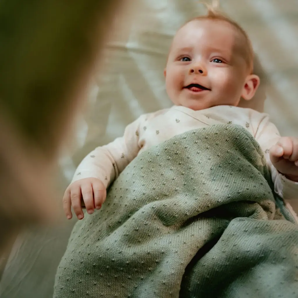 Little Dutch | Deken Wieg Pure Sage Gebreid 70x100cm