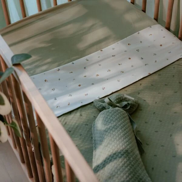 Little Dutch | Deken Wieg Pure Sage Leaves Zomer 70x100cm