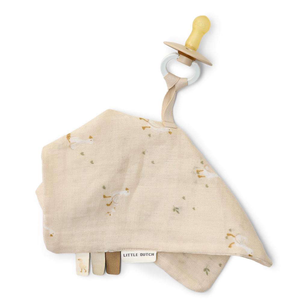 Little Dutch | Fopspeendoekje Little Goose Beige