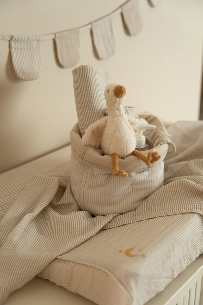 Little Dutch | Verzorgingsmand Pure Soft Beige Stripe Klein