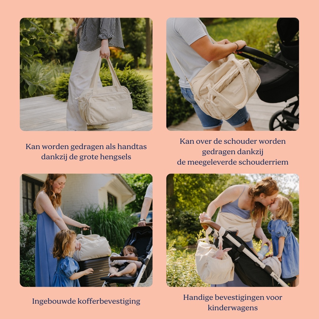 Doomoo | Verzorgingstas Fluffy Corduroy Sand