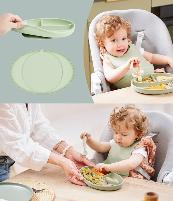 Babymoov | Plat Bord Antislip met Vakverdeling Siliconen Groen