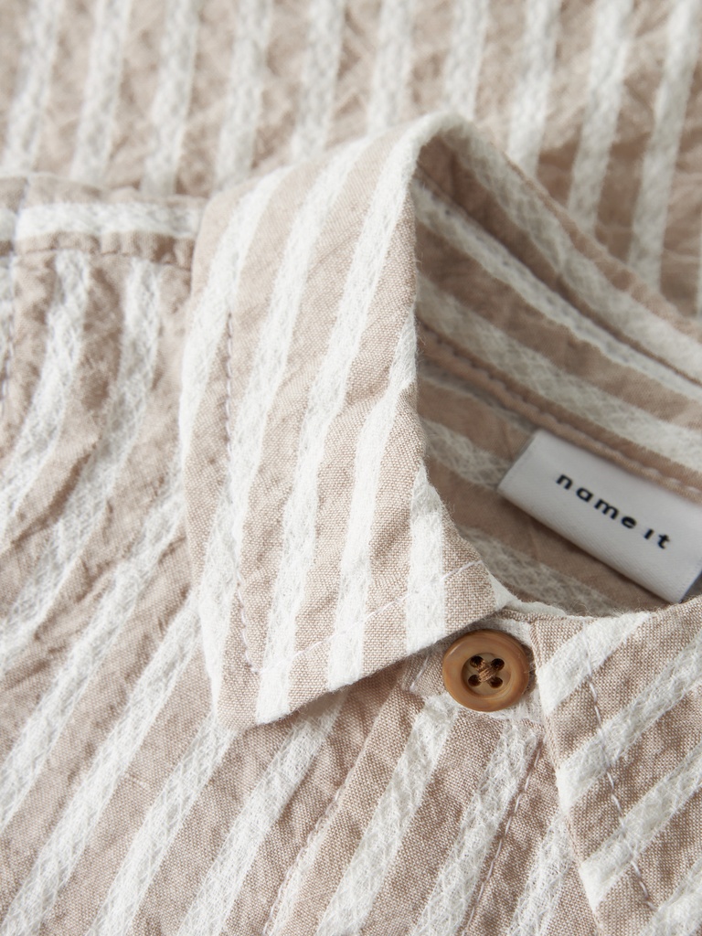 Name it | Hemd Boys Nbmfedenis Chateau Gray/Cloud Dancer