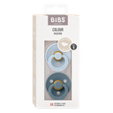 Bibs | Fopspeen T1 Latex Anatomisch Petrol/Baby Blue 0-6m 2-Pack