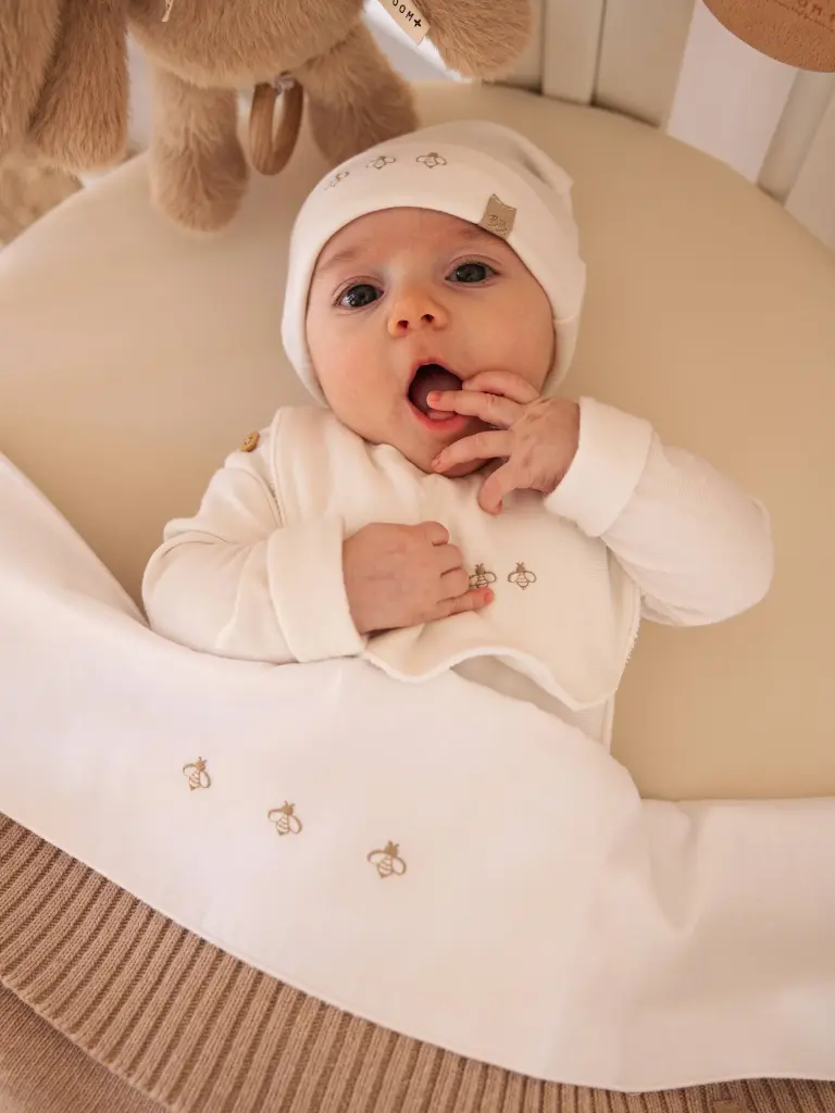 Bamboom | Laken Bees Wieg/Ledikant Wit