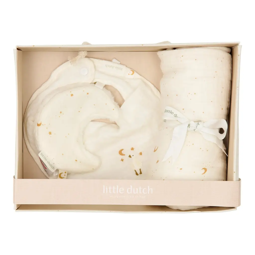 Little Dutch | Giftset Moon&Stars Mond-/Fopspeen-/Spuugdoekje