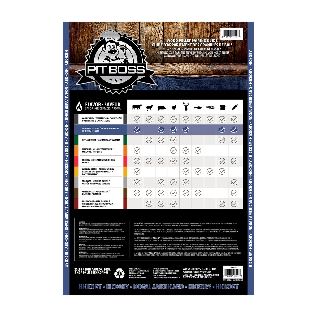 Pit Boss | Pellets Hickory Blend Hardhout 9kg