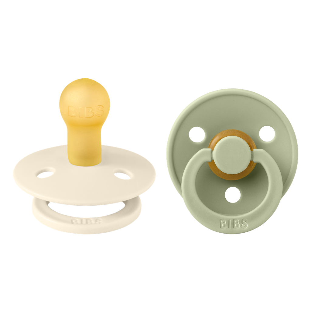 Bibs | Fopspeen T1 Latex Rond Sage/Ivory 0-6m 2-Pack