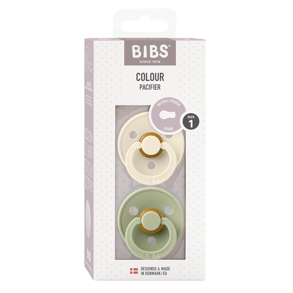 Bibs | Fopspeen T1 Latex Rond Sage/Ivory 0-6m 2-Pack