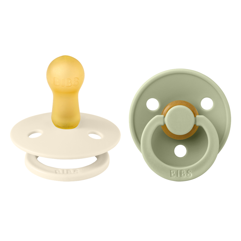 Bibs | Fopspeen T2 Latex Rond Ivory/Sage 6-18m 2-Pack