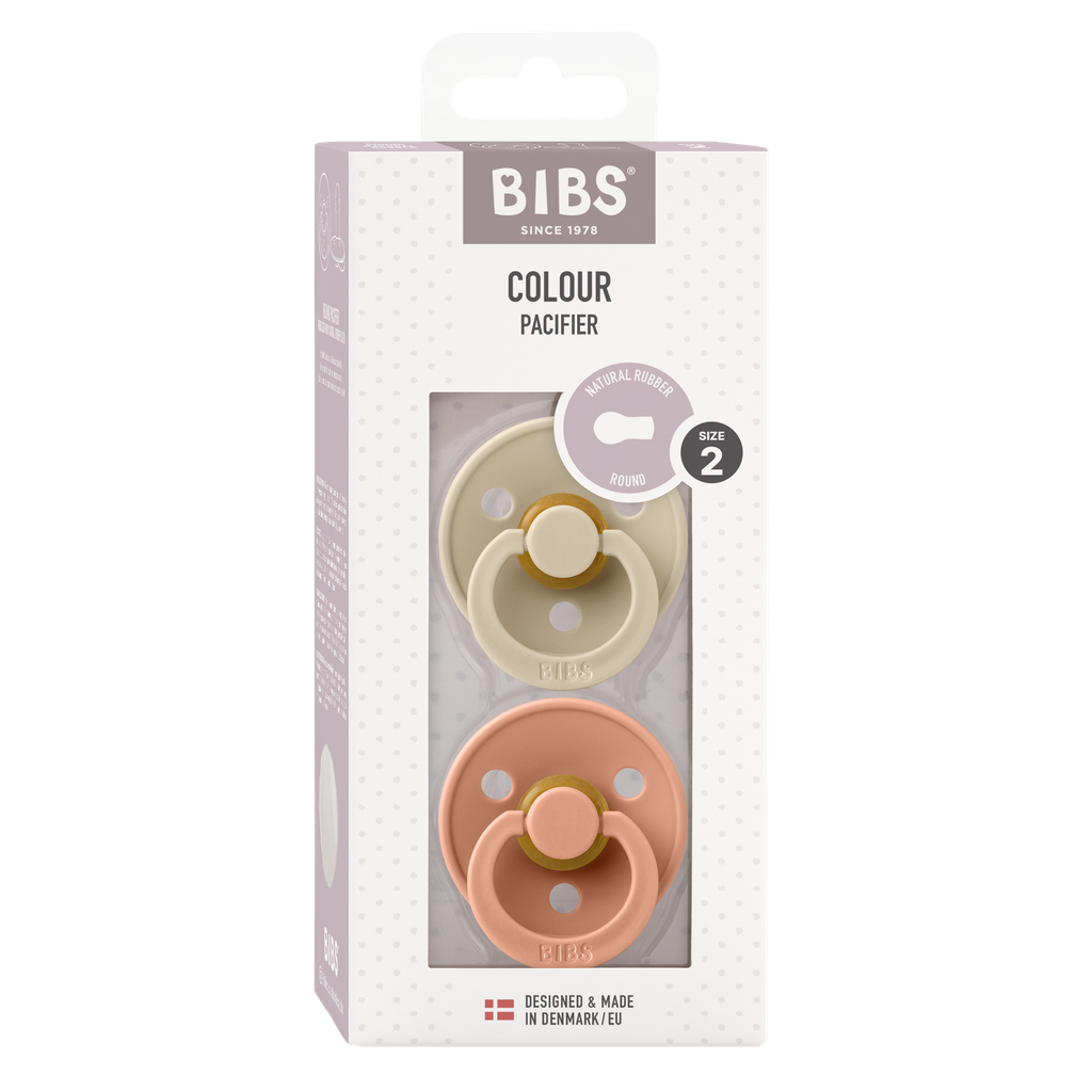 Bibs | Fopspeen T2 Latex Rond Peach/Vanilla 6-18m 2-Pack