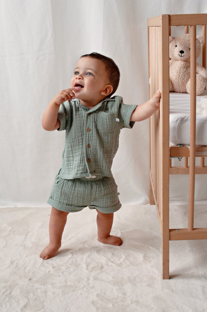 Feetje | Short Boys Summer Woven Seagreen