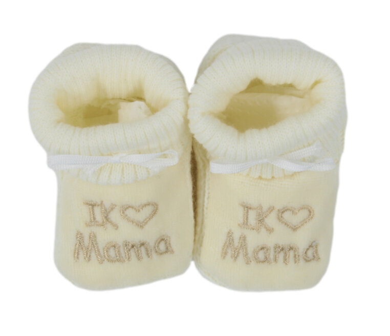 PetitVillain | Kousen/Slofjes Met Omslag  Papa Ecru One Size