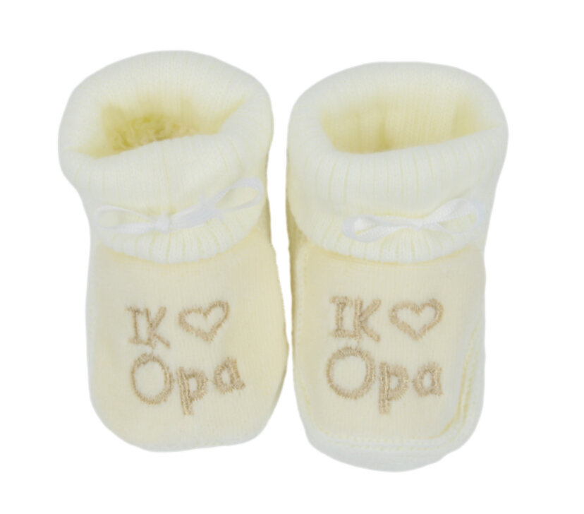 PetitVillain | Kousen/Slofjes Met Omslag Oma/Opa Ecru One Size 