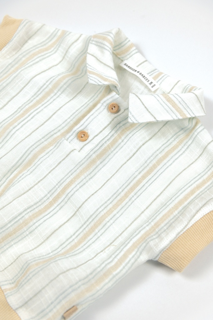 Bamboom | T-Shirt Boys Stripe White/Blue