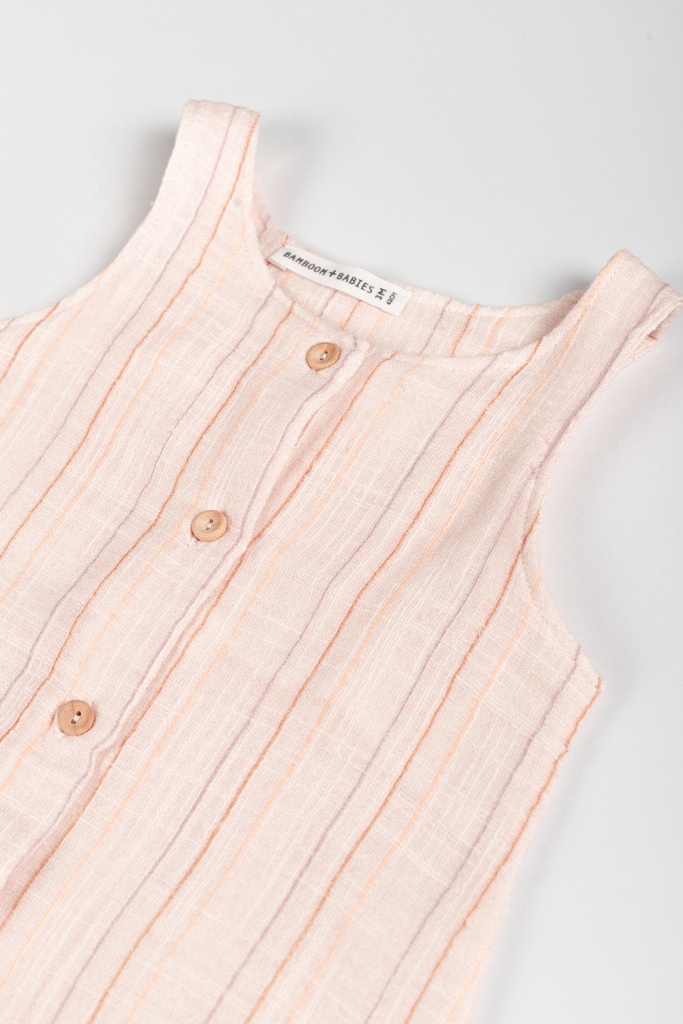 Bamboom | Kruippak Girls Stripe Pink 