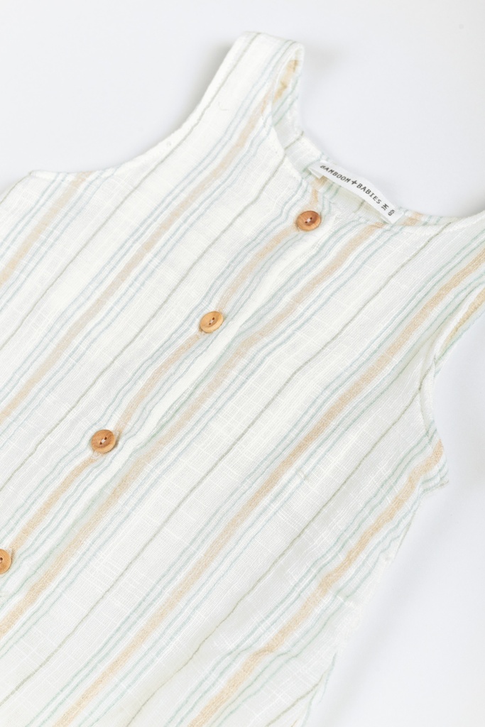 Bamboom | Kruippak Boys Stripe White/Blue 