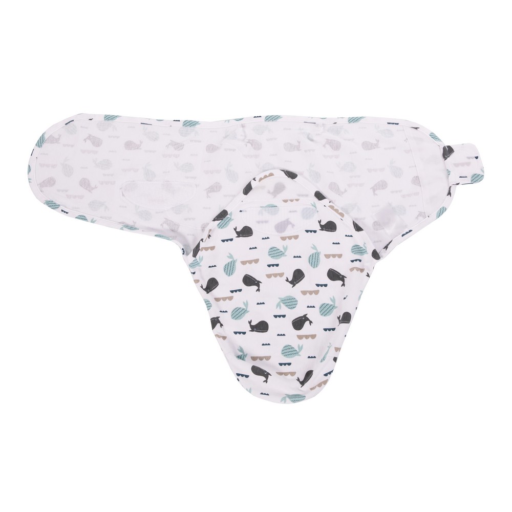 Bo Jungle | Inbakeren B-Wraps Blue Whale Katoen 0-4M 60cm 3-6,4 kg Small
