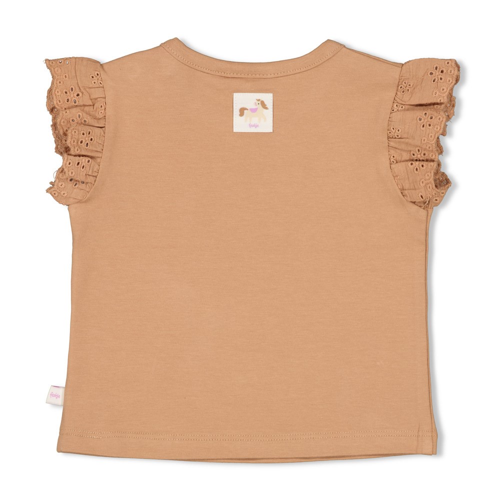 Feetje | T-shirt Girls Flower Ranch Brown