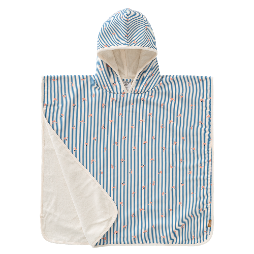 Fresk | Poncho Stripes & Crabs UV Poncho Blauw