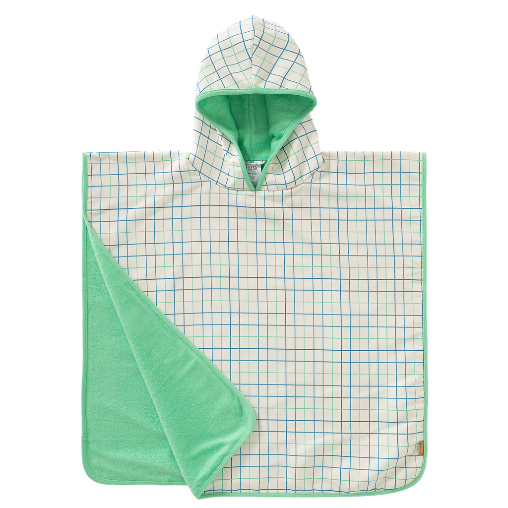 Fresk | Poncho Classic Check UV Poncho Ecru